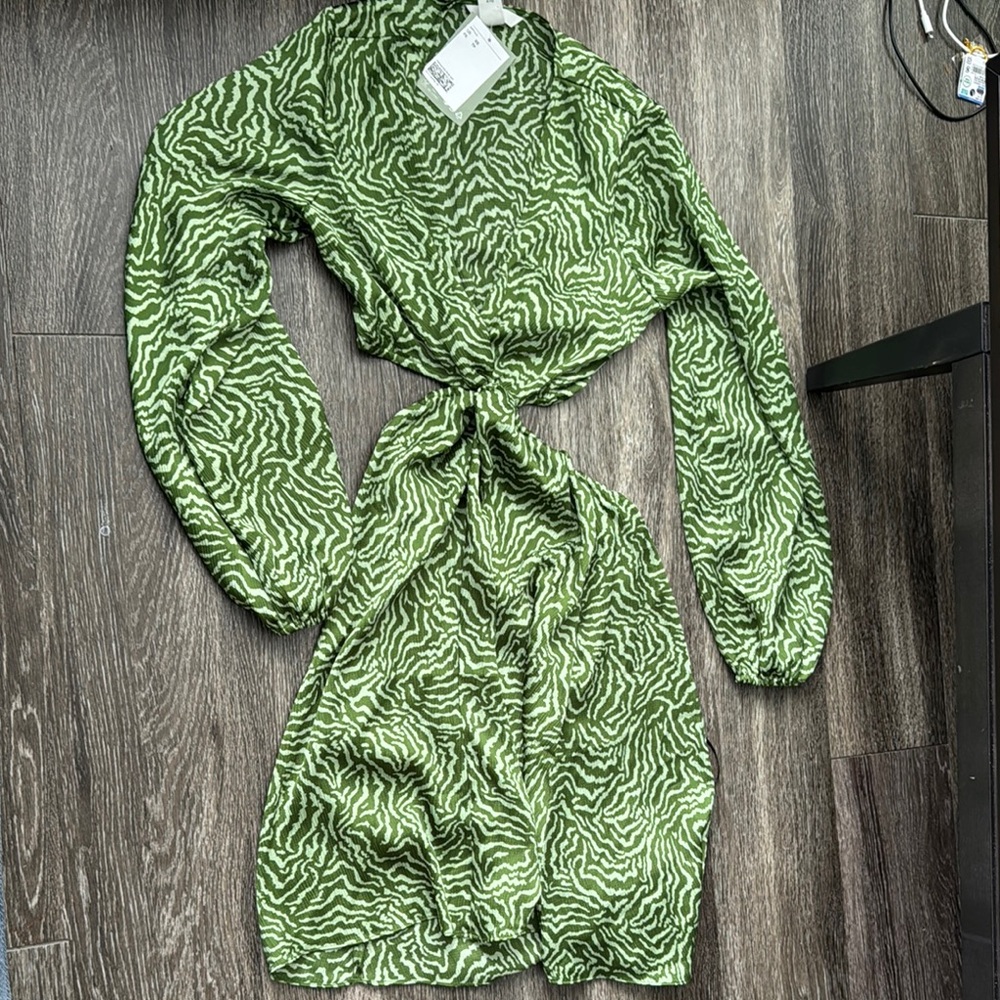 Green Zebra Print Dress